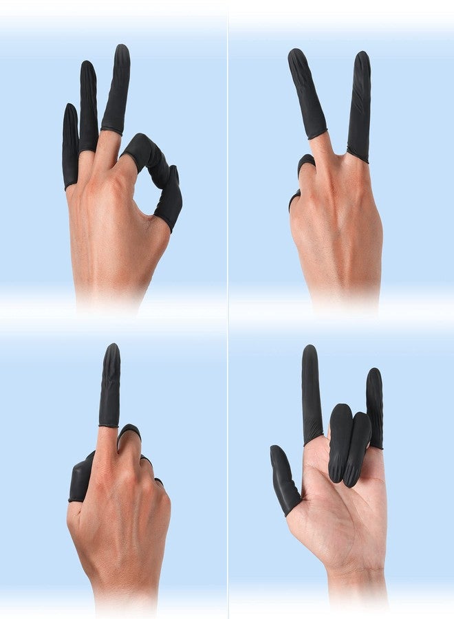Lauwell 400 Pcs Disposable Latex Finger Cots Protective Fingertips Gloves Black Finger Sleeves Protectors for Industrial, Beauty and More, 2.4 x 0.8 Inch - Image 4